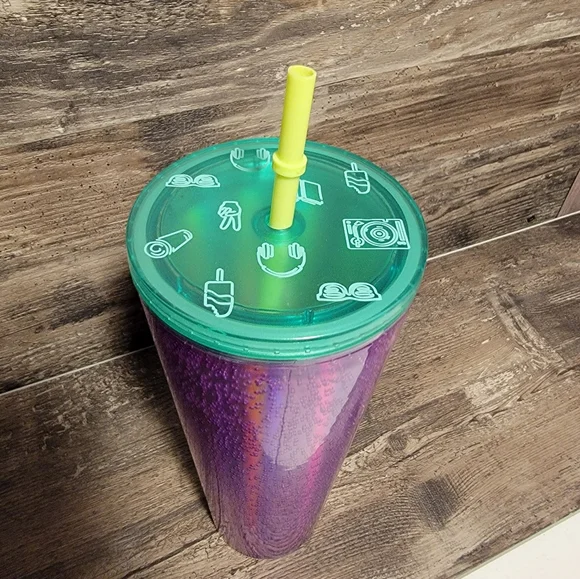 Starbucks Cold Cup Tumbler Venti 24 oz Summer 2022(Purple Bubble Emoji) - Picture 3 of 3